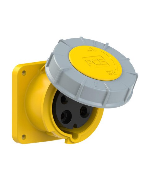 PCE-3335-4 - CEE-flanged socket straight (100x100) 63A 3p 4h IP67 Pilot ...