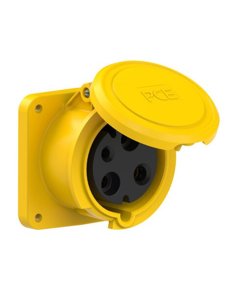 PCE-3331-4 - CEE-flanged socket straight (100x100) 63A 3p 4h IP44 POWER ...