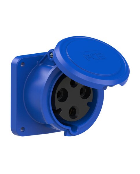 PCE-3331-6 - CEE-flanged socket straight (100x100) 63A 3p 6h IP44 POWER ...