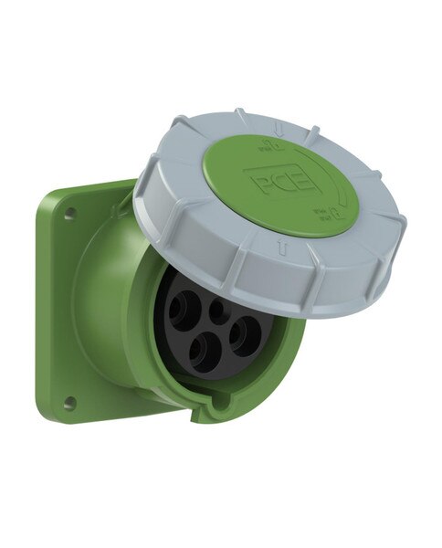PCE-335-2 - CEE-flanged socket straight (100x100) 63A 5p 2h IP67 POWER ...