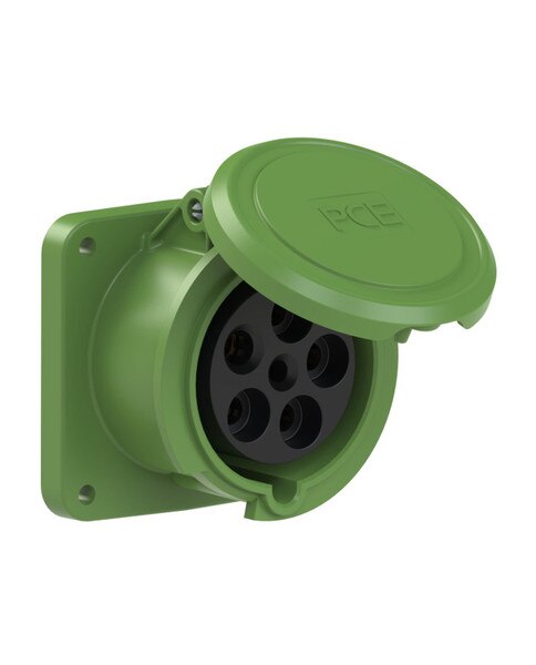 PCE-3351-10 - CEE-flanged socket straight (100x100) 63A 5p 10h IP44 ...