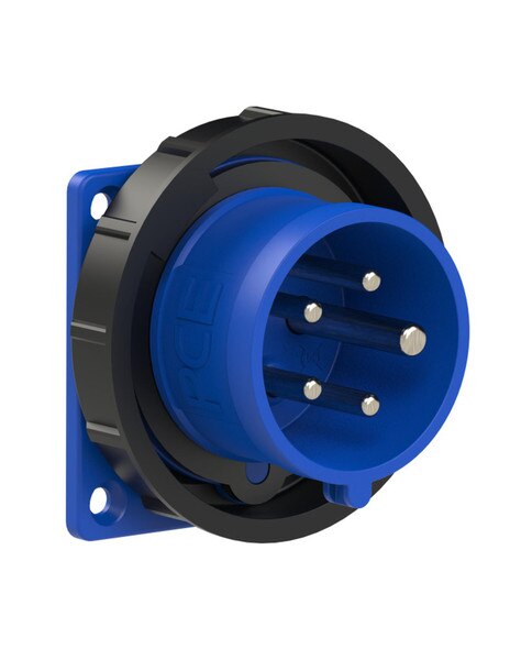 CEE-inlet flange 75x75 20A 4P5W 9h IP67 UL | SHOWTECHNIX