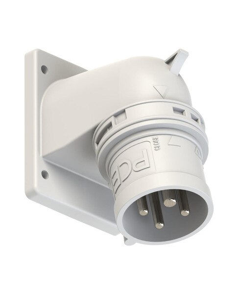 PCE-77714-1v CEE Flanged Plug Angled 16A 4p 1h IP44 | SHOWTECHNIX