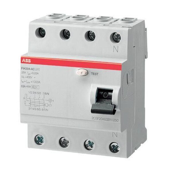 ABB 4 Pole RCD 40A 30mA FH204A40 TYPE A